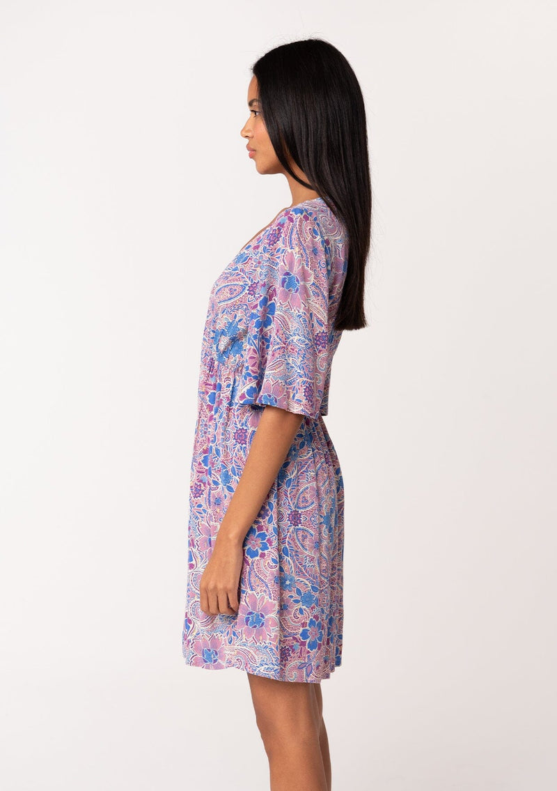 Women's Flowy Summer Mini Dress in Pink Floral Print | LOVESTITCH Women's Flowy Summer Mini Dress in Pink Floral Print | LOVESTITCH