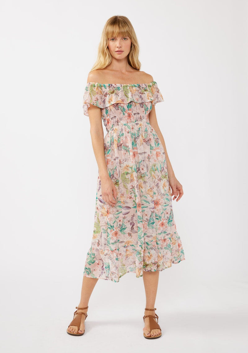 off the shoulder flowy midi dress Black Linen Off The Shoulder Midi Dress