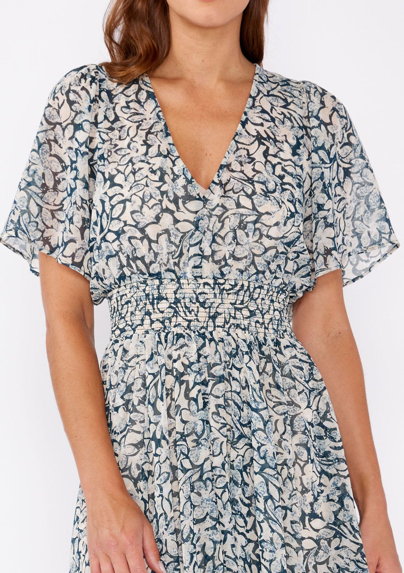 Bohemian Floral Chiffon Midi Dress | LOVESTITCH Bohemian Floral Chiffon Midi Dress | LOVESTITCH