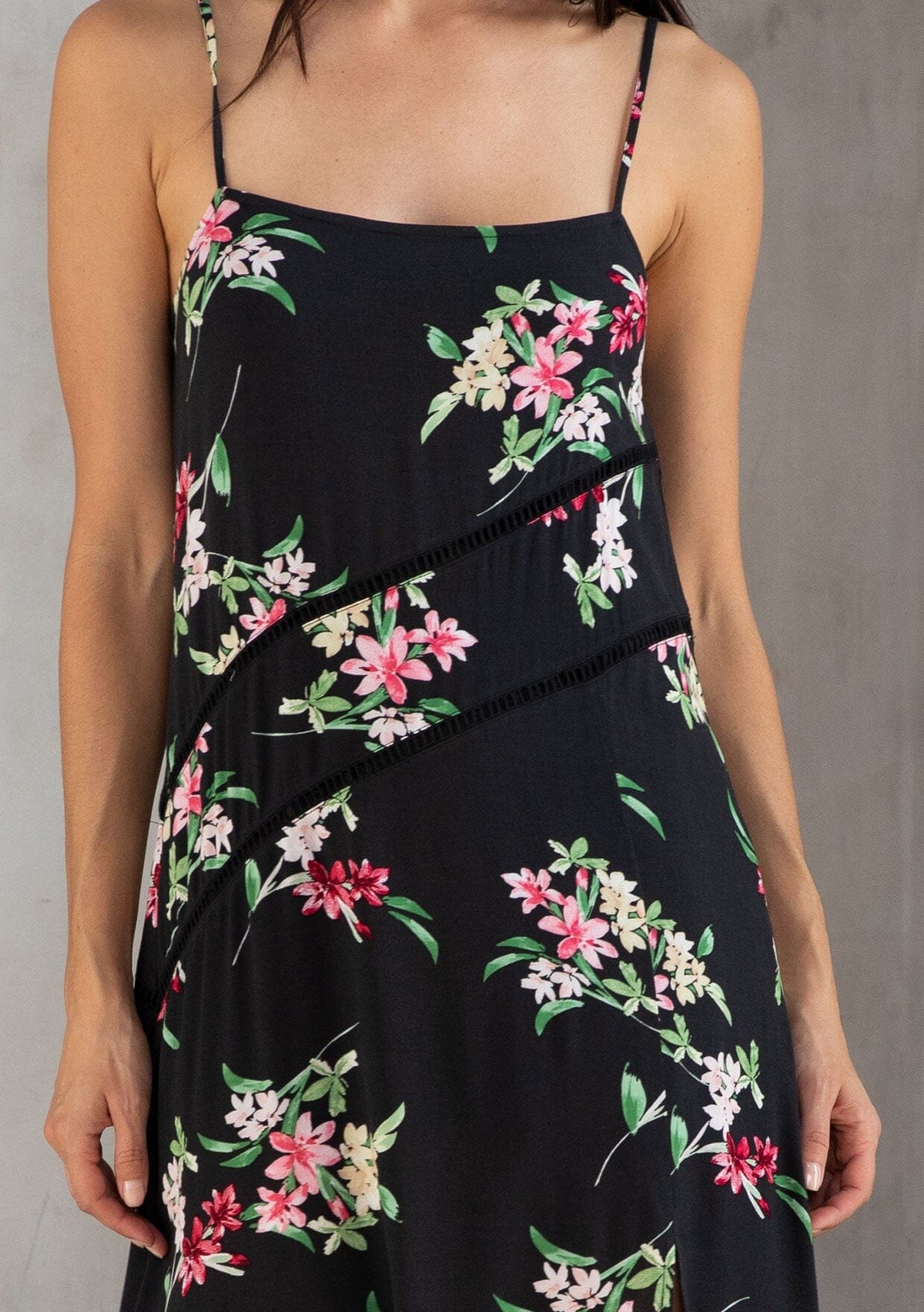 topshop black floral midi dress Sleeveless Black Floral Maxi Dress