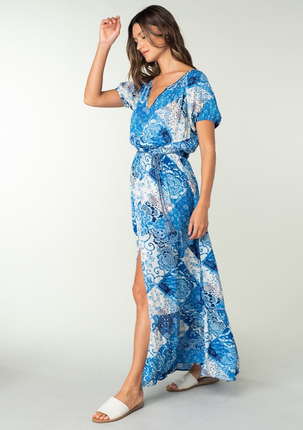 sachin and babi light blue dress Floral Print - Boho Floral Dresses, Tops & More - LOVESTITCH - patchwork