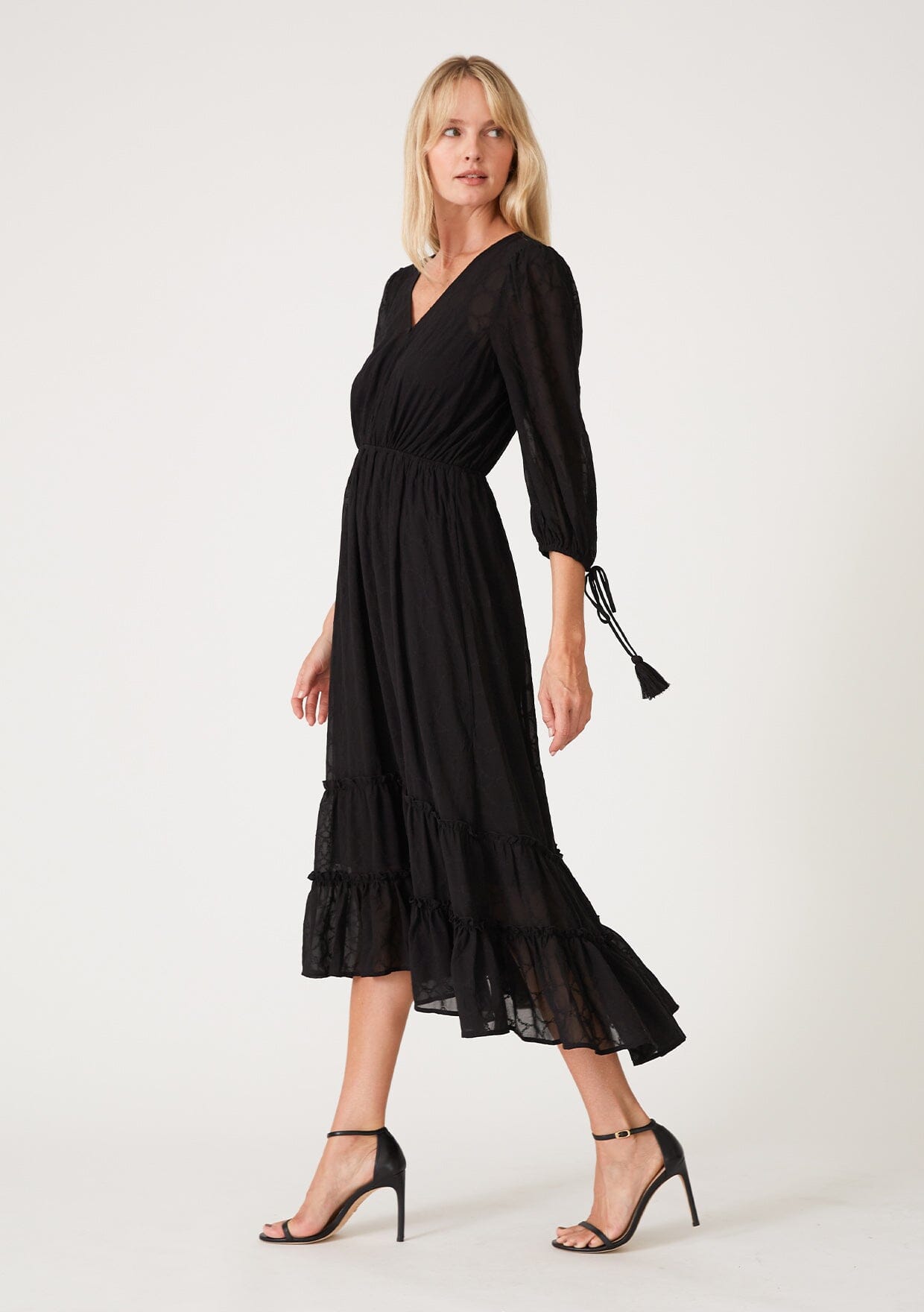 Women's Beautiful Embroidered Black Maxi Dress