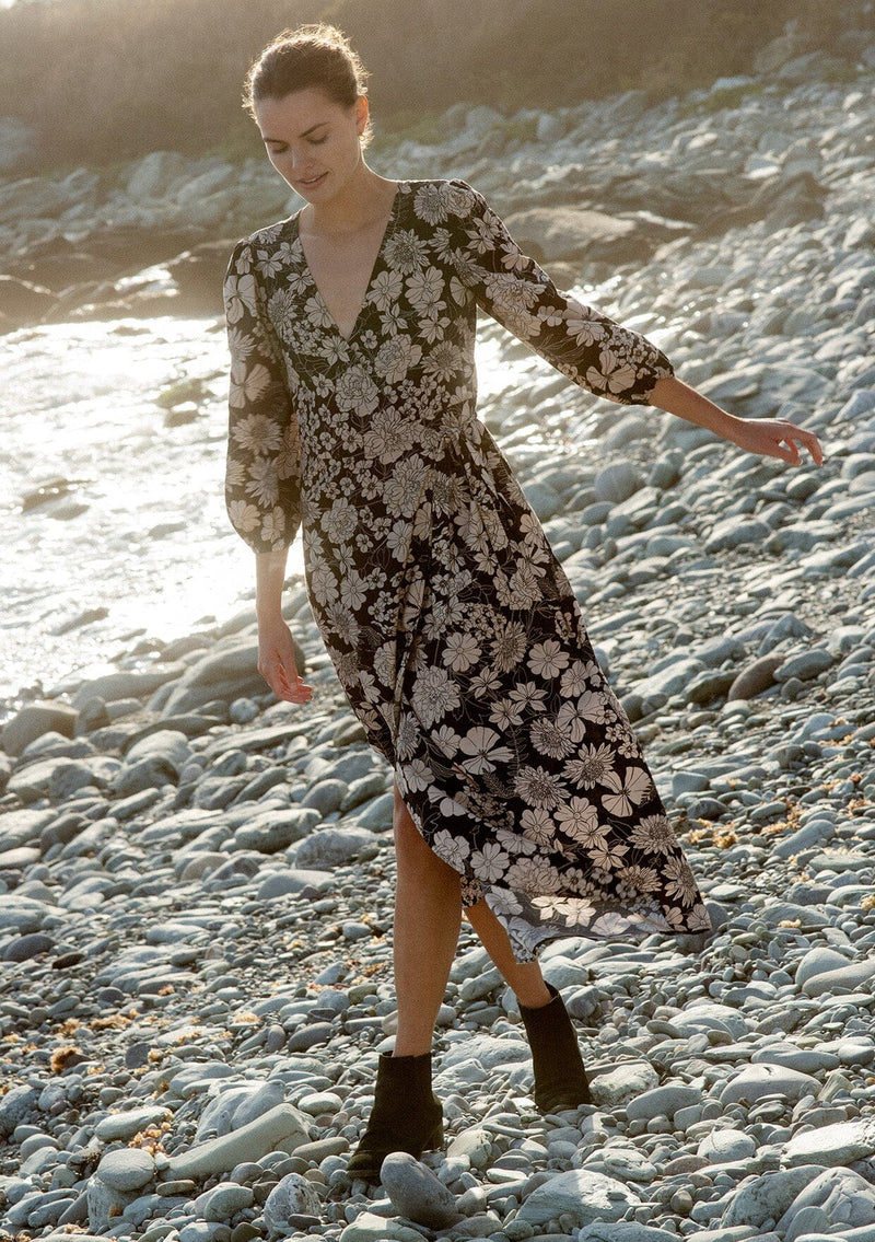 Women's Elegant Floral Wrap Dress - LOVESTITCH Women's Elegant Floral Wrap Dress - LOVESTITCH