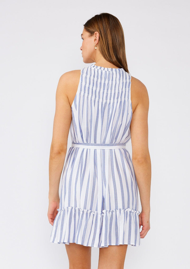 Elinore Striped Mini Dress White/Blue / M Elinore Striped Mini Dress White/Blue / M