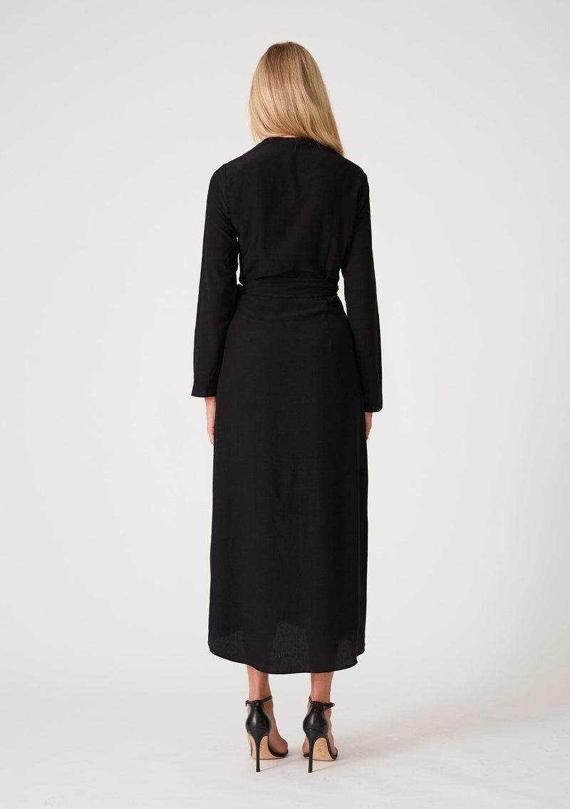 Anais Midi Wrap Dress Black / L Anais Midi Wrap Dress Black / L