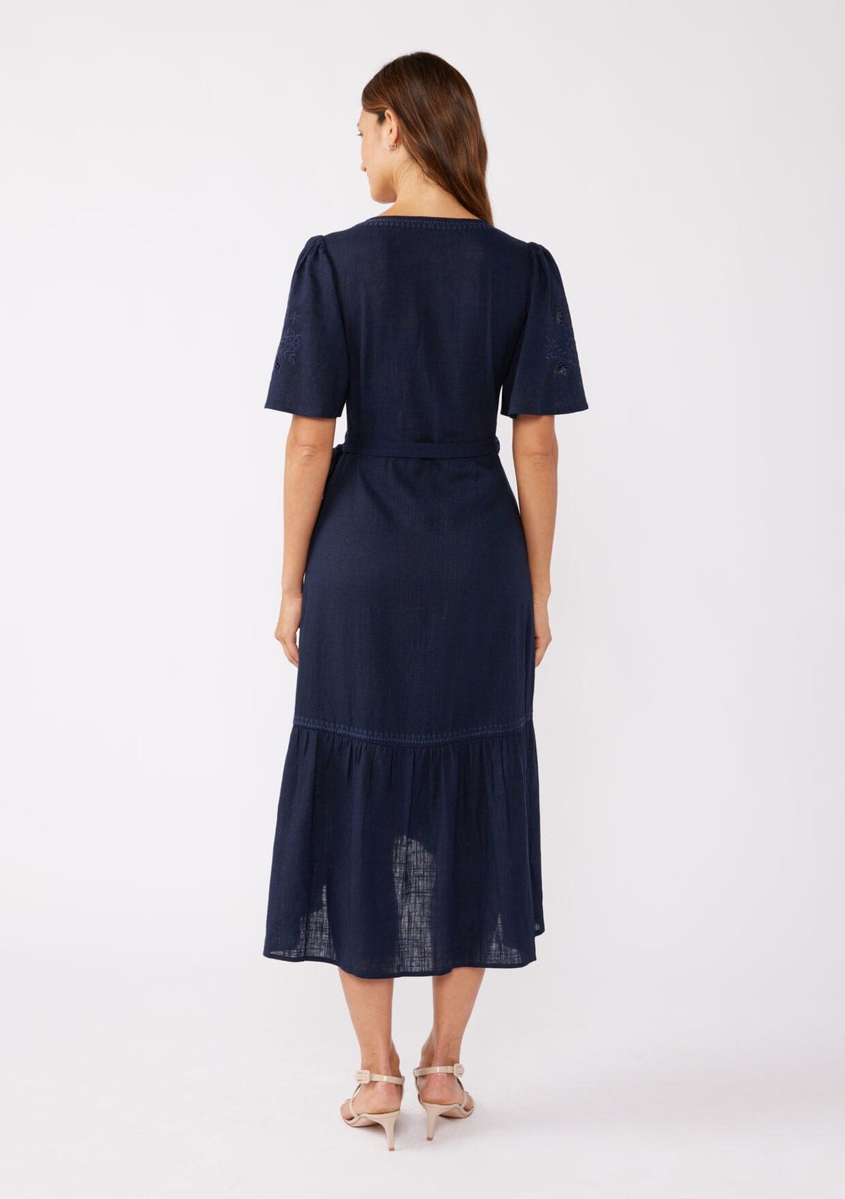 sachin and babi light blue dress Bailey Boho Embroidered Cross Back Straps Sleeveless Dress in Crinkled –  fbrq.com main image 0