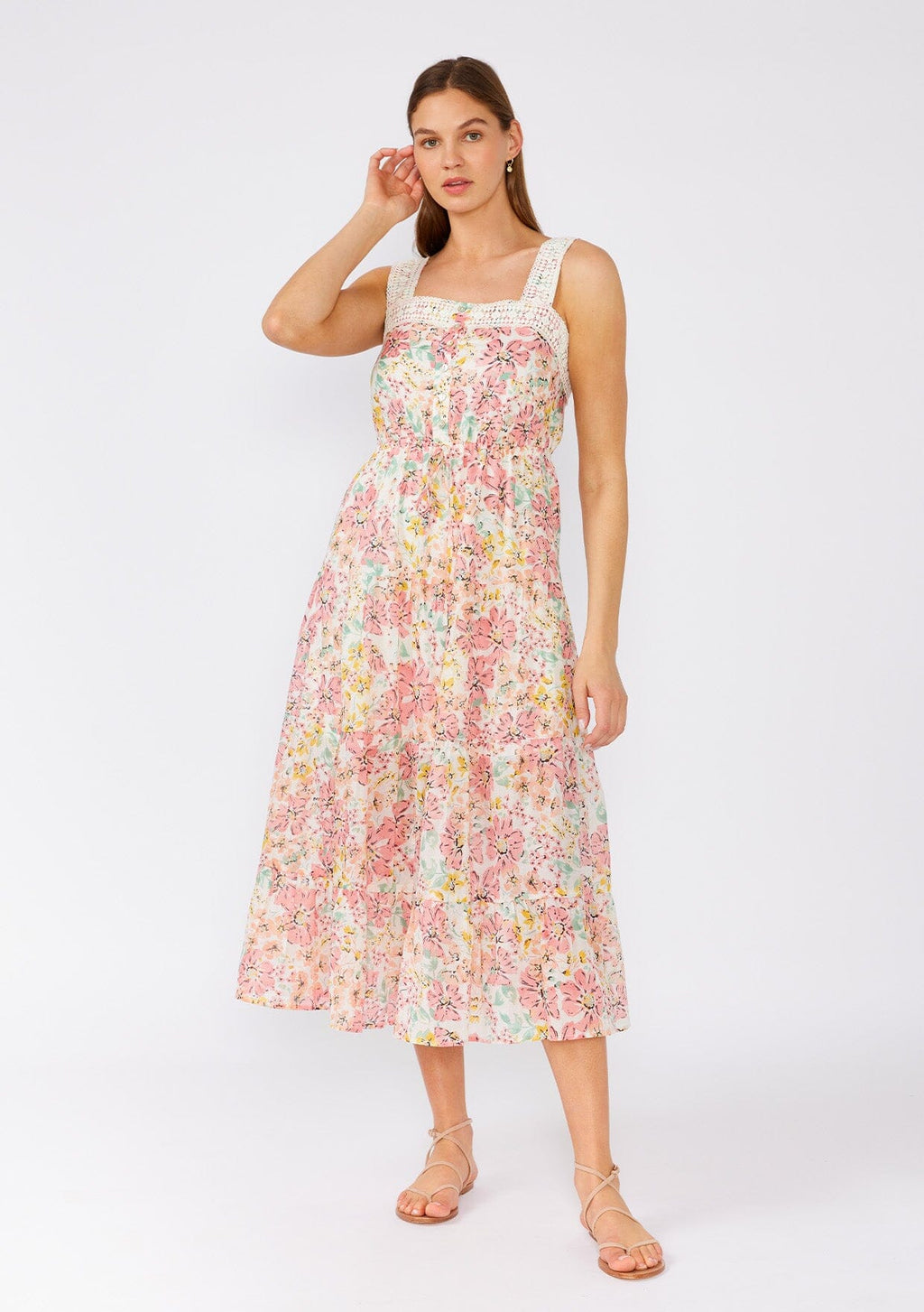Fool For Love Floral Dress Natural/Peach Blossom / S Fool For Love Floral Dress Natural/Peach Blossom / S