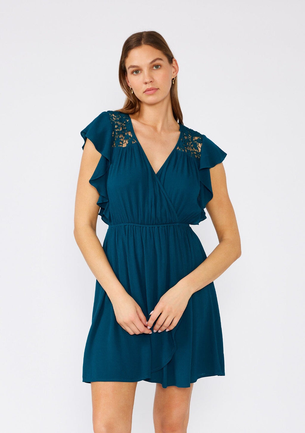 Bayside Crochet Mini Dress Peacock / S
