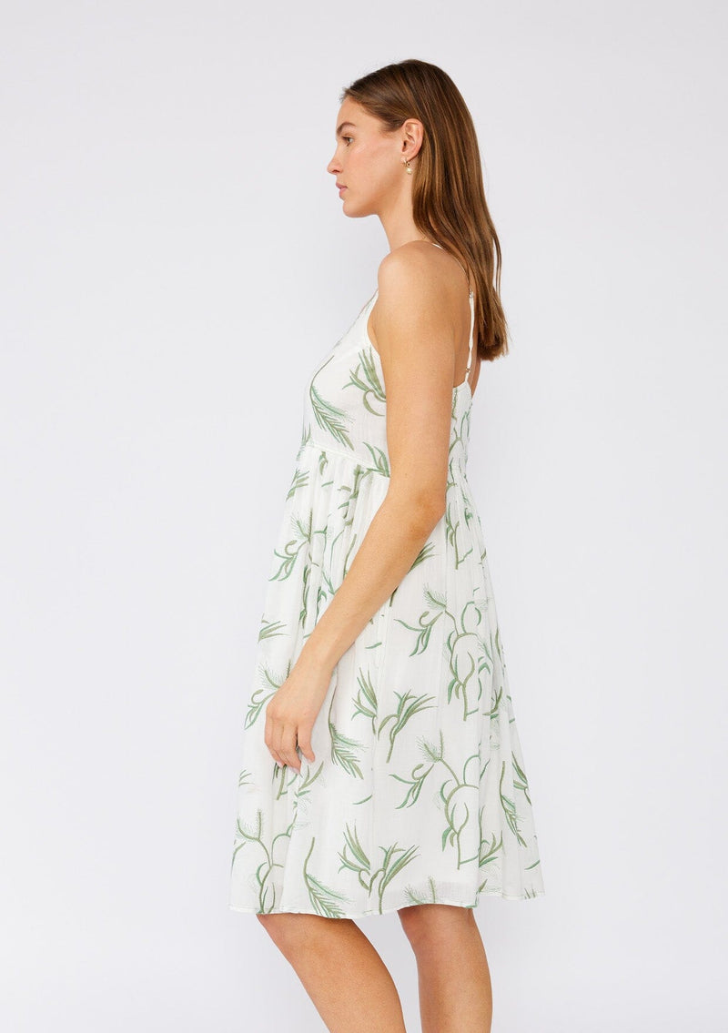 Asmara Mini Dress Off White/Green / S Asmara Mini Dress Off White/Green / S