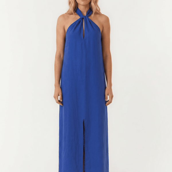 blue halter maxi dress Kaia Halter Dress Cobalt / M