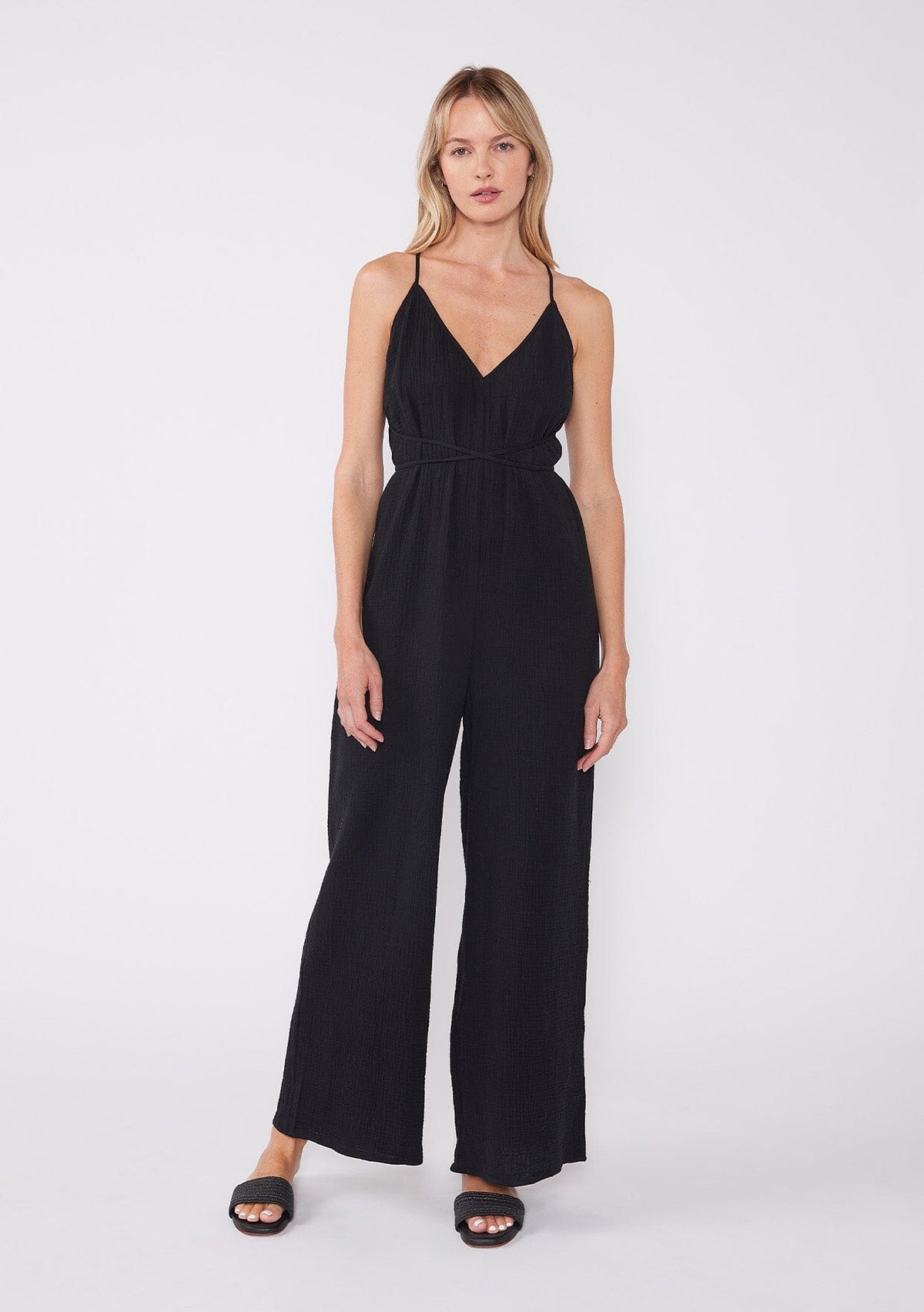 Tied Together Halter Jumpsuit Black / L