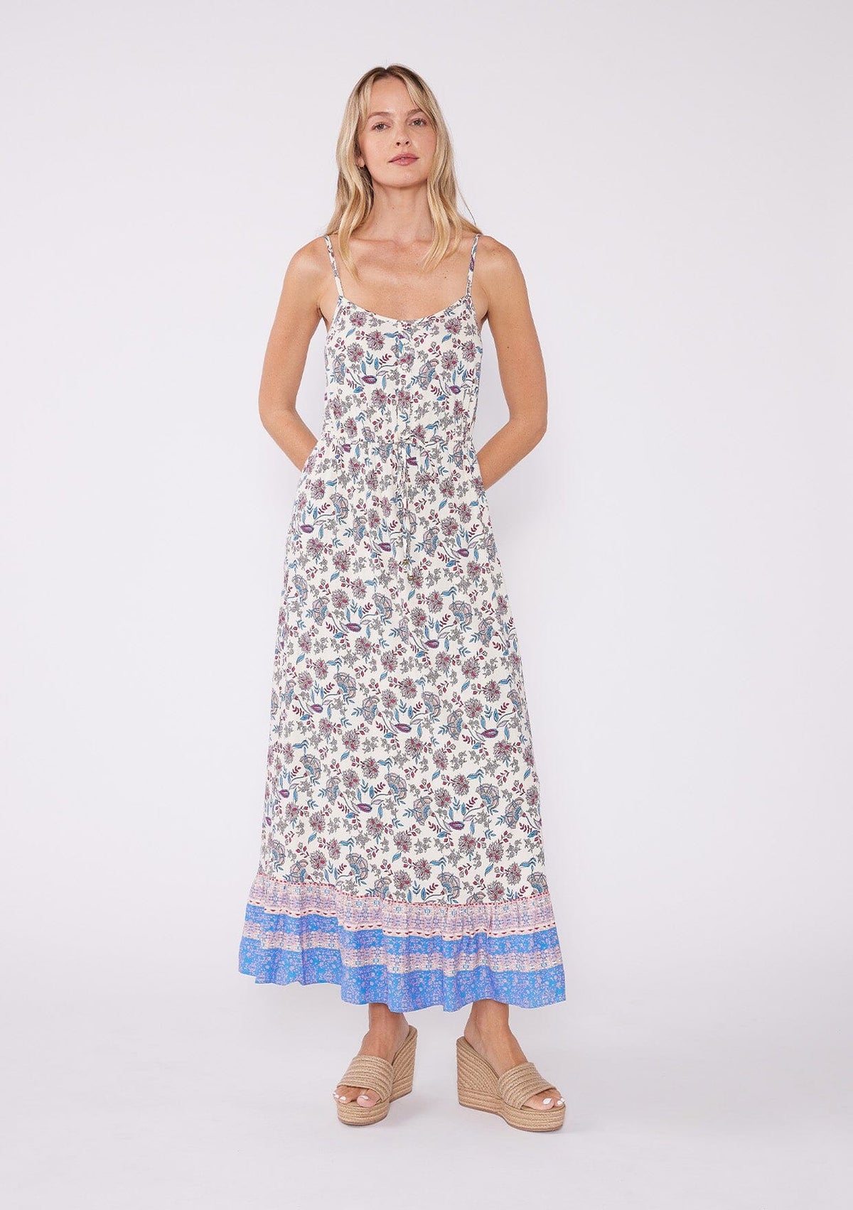 Vintage Inspired White Maxi Dress + Floral Print | LOVESTITCH