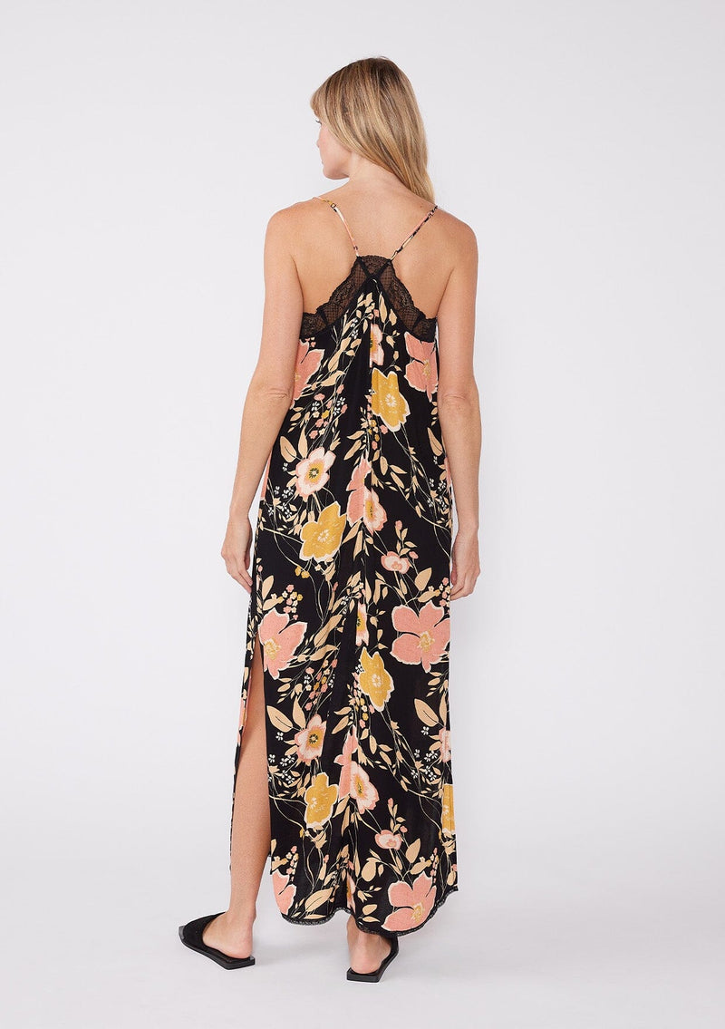 Emme Floral Slip Dress Black/Dusty Coral / L Emme Floral Slip Dress Black/Dusty Coral / L