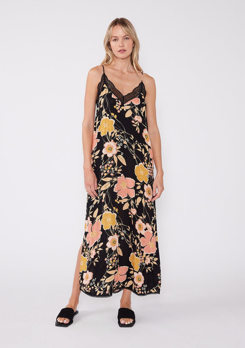 Emme Floral Slip Dress Black/Dusty Coral / L Emme Floral Slip Dress Black/Dusty Coral / L