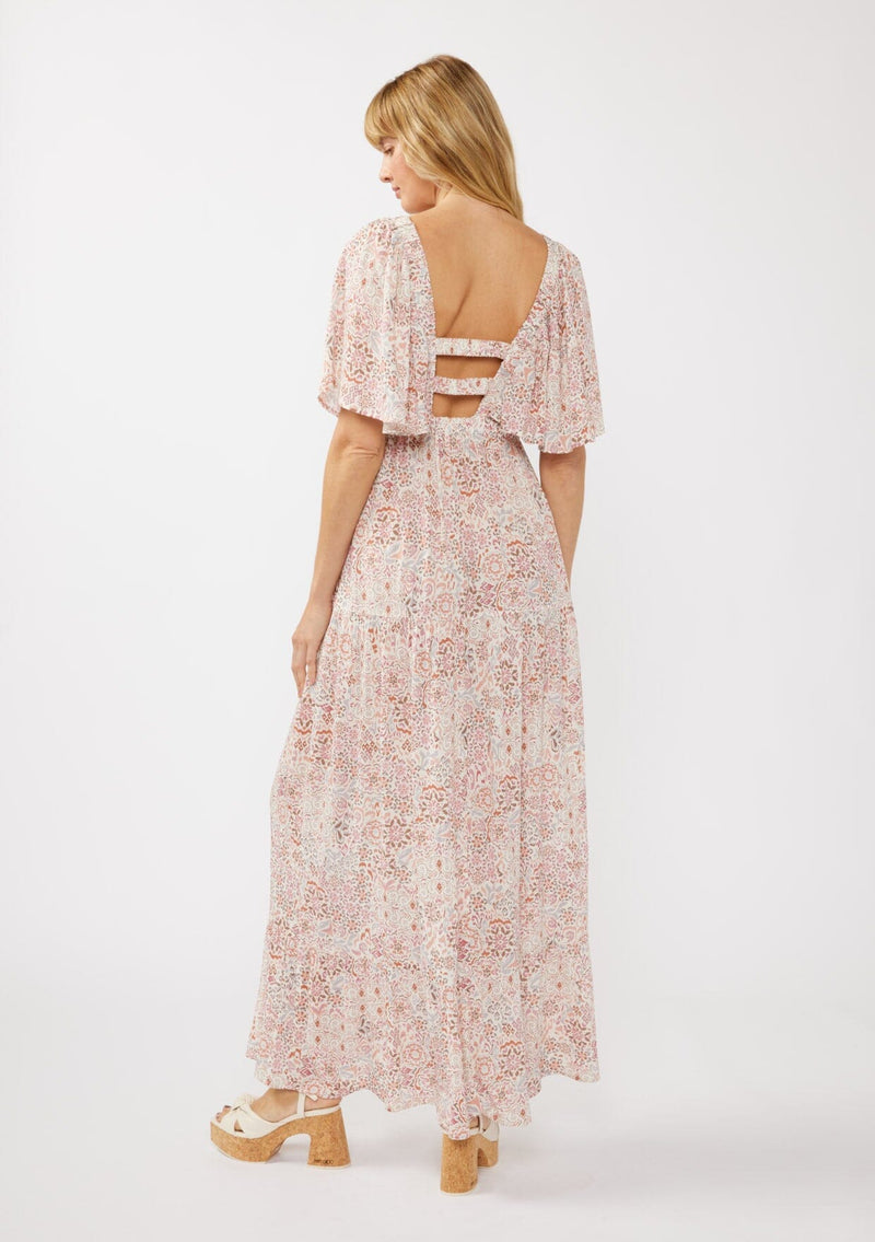 Women's Pink Empire Maxi Dress + Boho Resort Dress | LOVESTITCH Women's Pink Empire Maxi Dress + Boho Resort Dress | LOVESTITCH