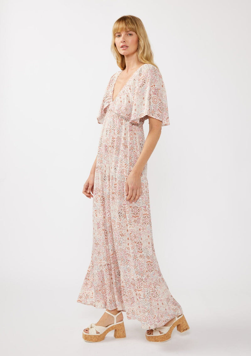 Women's Pink Empire Maxi Dress + Boho Resort Dress | LOVESTITCH Women's Pink Empire Maxi Dress + Boho Resort Dress | LOVESTITCH