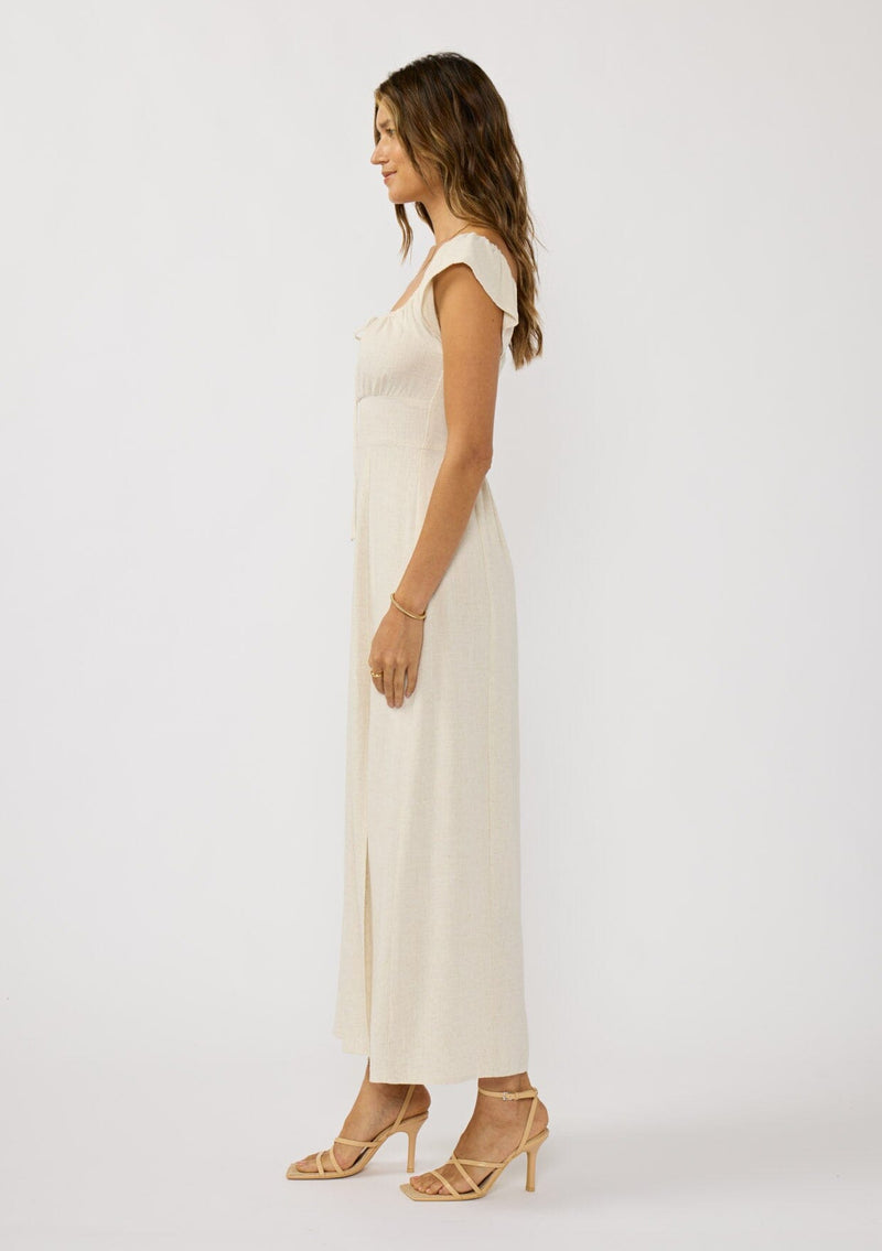 Women's Linen Blend Boho Maxi Dress with Slit | LOVESTITCH Women's Linen Blend Boho Maxi Dress with Slit | LOVESTITCH