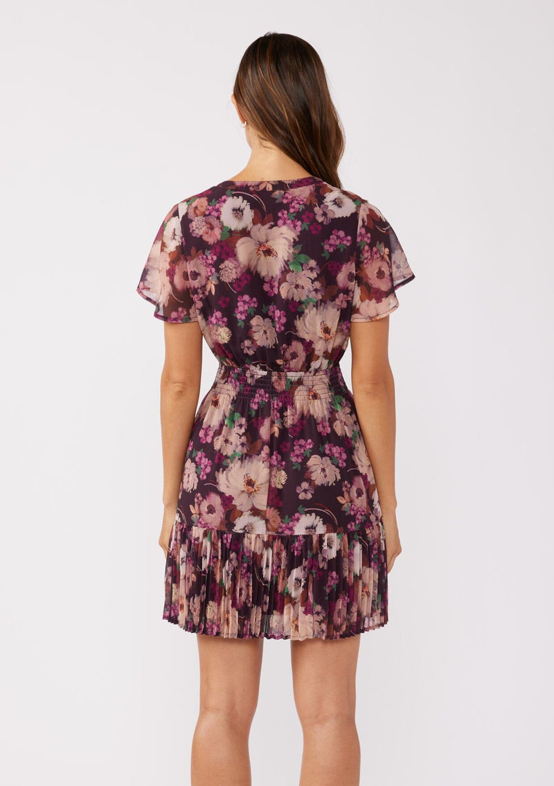 Lenni Floral Mini Dress Plum/Dusty Rose / S