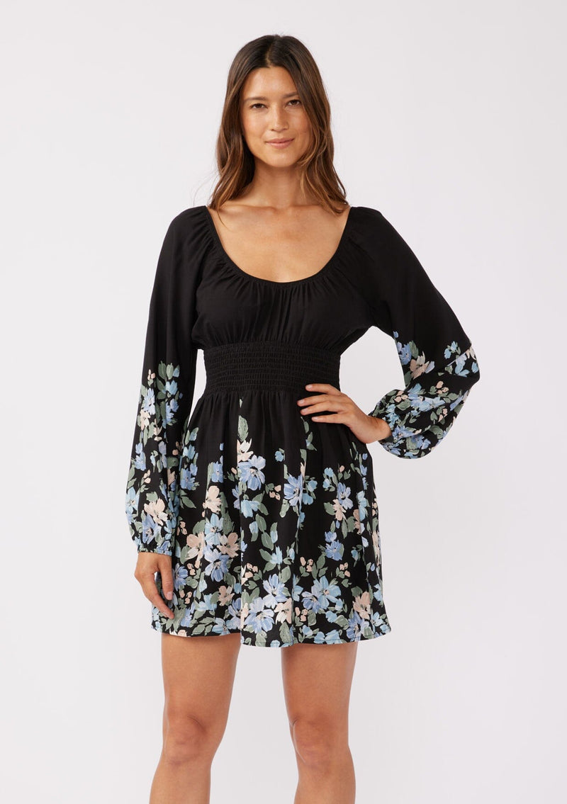 Women's Classic Black Floral Mini Dress + Fit and Flare | LOVESTITCH Women's Classic Black Floral Mini Dress + Fit and Flare | LOVESTITCH