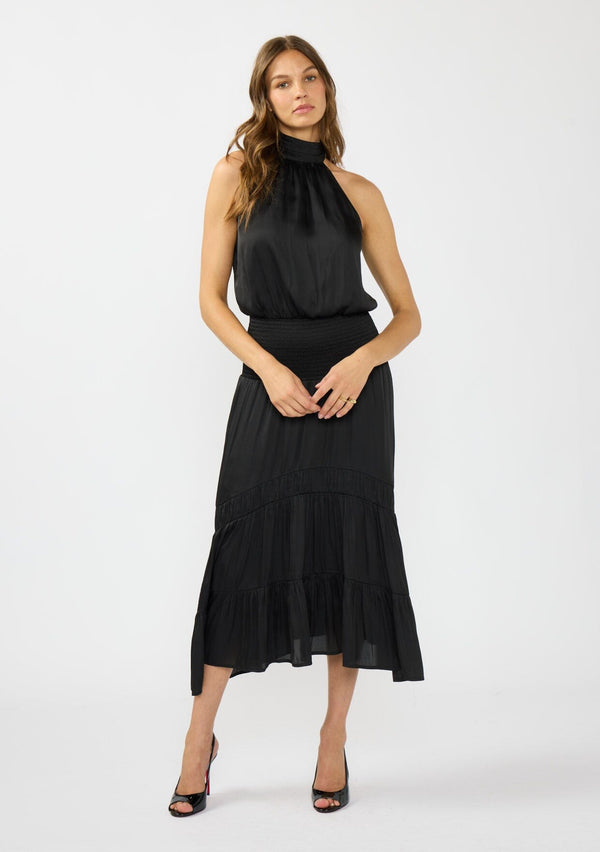 black bohemian dresses Taylor Midi Dress for women Sandhya Garg Flattering boho silhouette for weddings Black Lace Boho Dress
