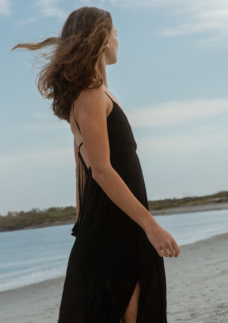 Spin For Me Pleated Maxi Dress Black / M Spin For Me Pleated Maxi Dress Black / M