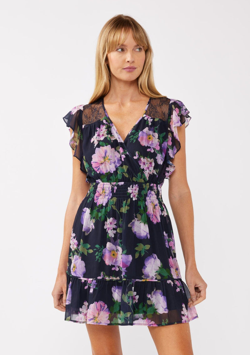 Flourish in Florals Mini Dress Navy/Lilac / M Flourish in Florals Mini Dress Navy/Lilac / M
