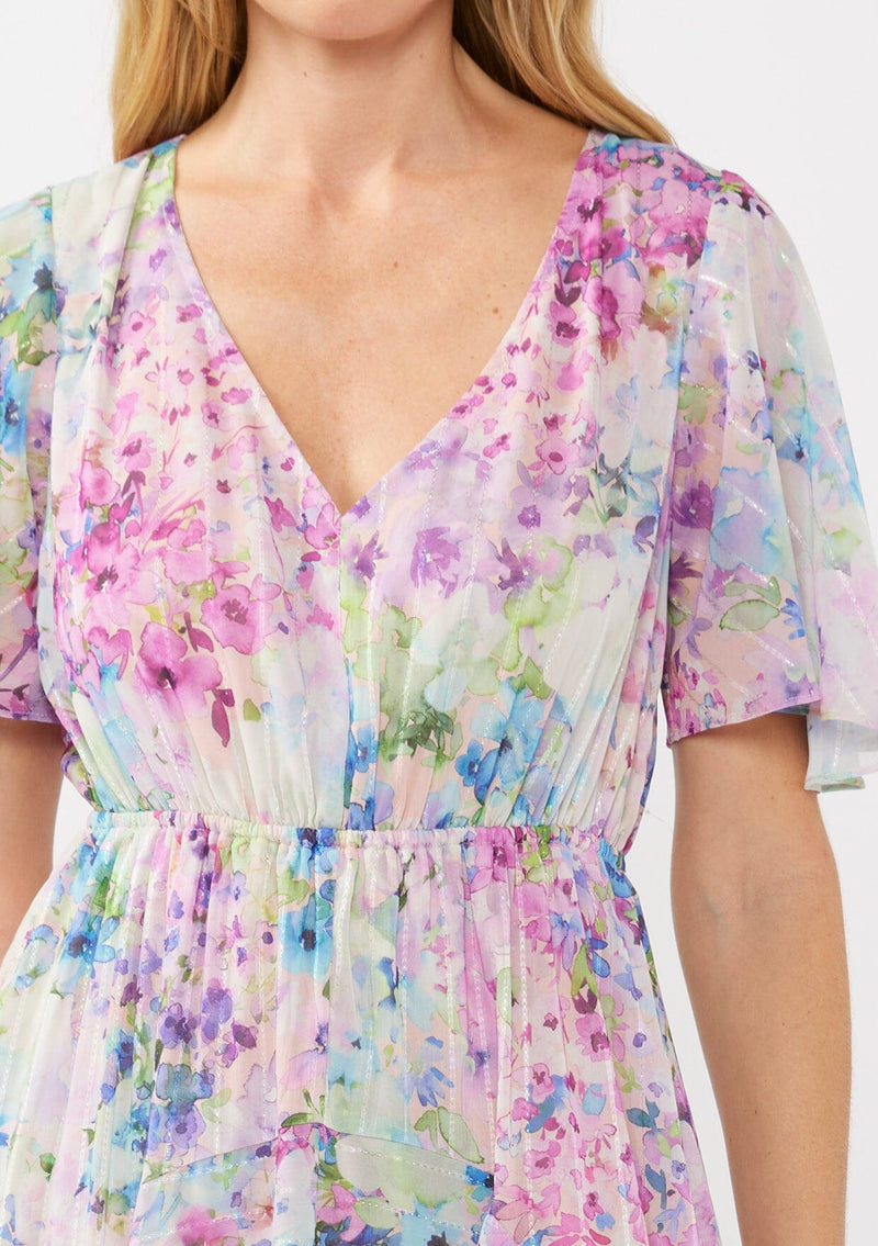 Floral Muse Midi Dress Light Pink/Purple / M Floral Muse Midi Dress Light Pink/Purple / M