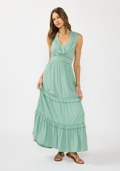 blue green maxi dress Lulus | Tiered | Womens | XX-Small (Available in XS, S, M) There is no easier way to look sensational all summer long than with the Lulus Prime Poise Green and Blue Abstract Satin Halter Maxi Dress Marisol Maxi Dress Sage /