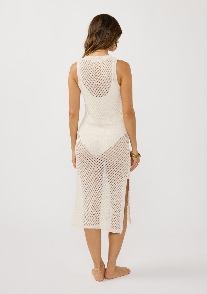 seashore knit midi dress Staud Seashore Dress in Capri Stripe Multi