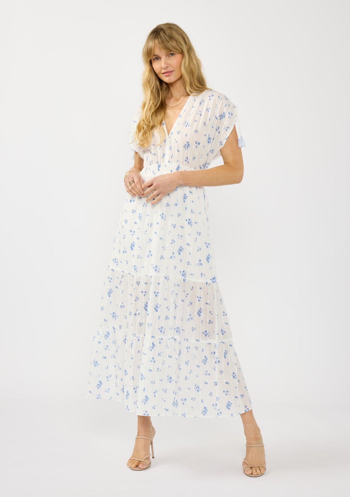 Mariette Maxi Dress White/Blue / S