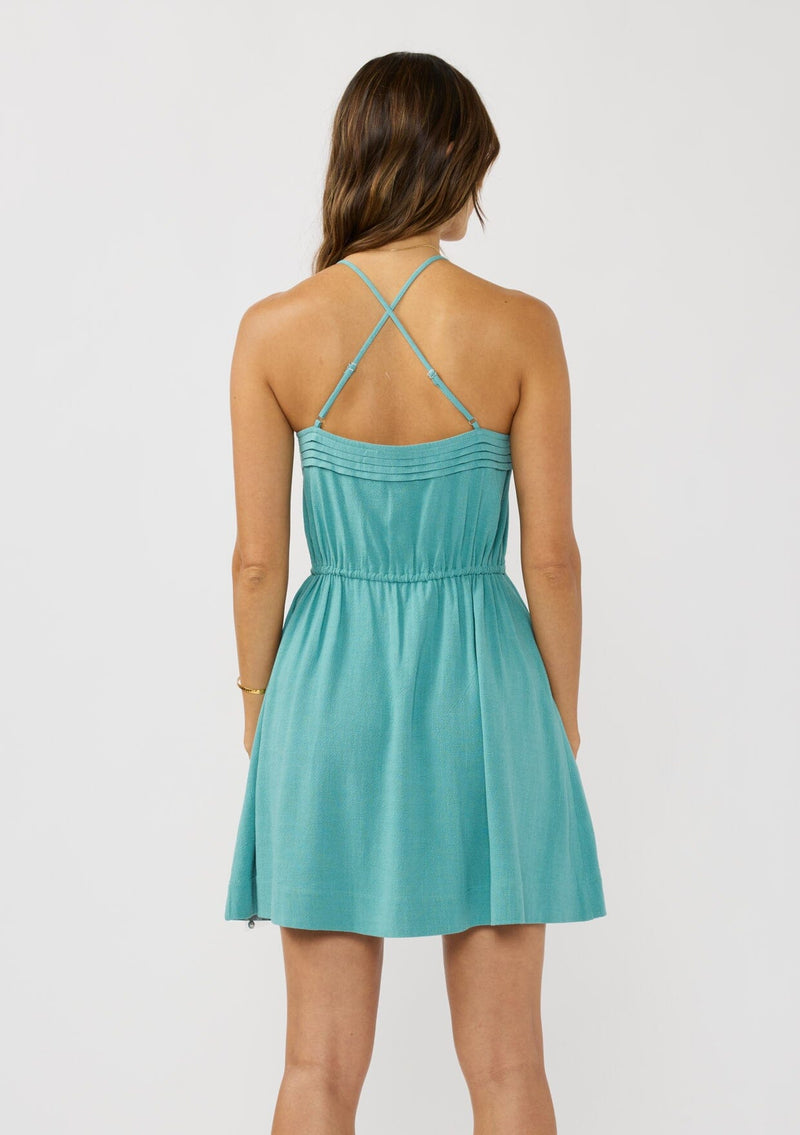 drawstring waist mini dress Selene Mini Dress Teal / M