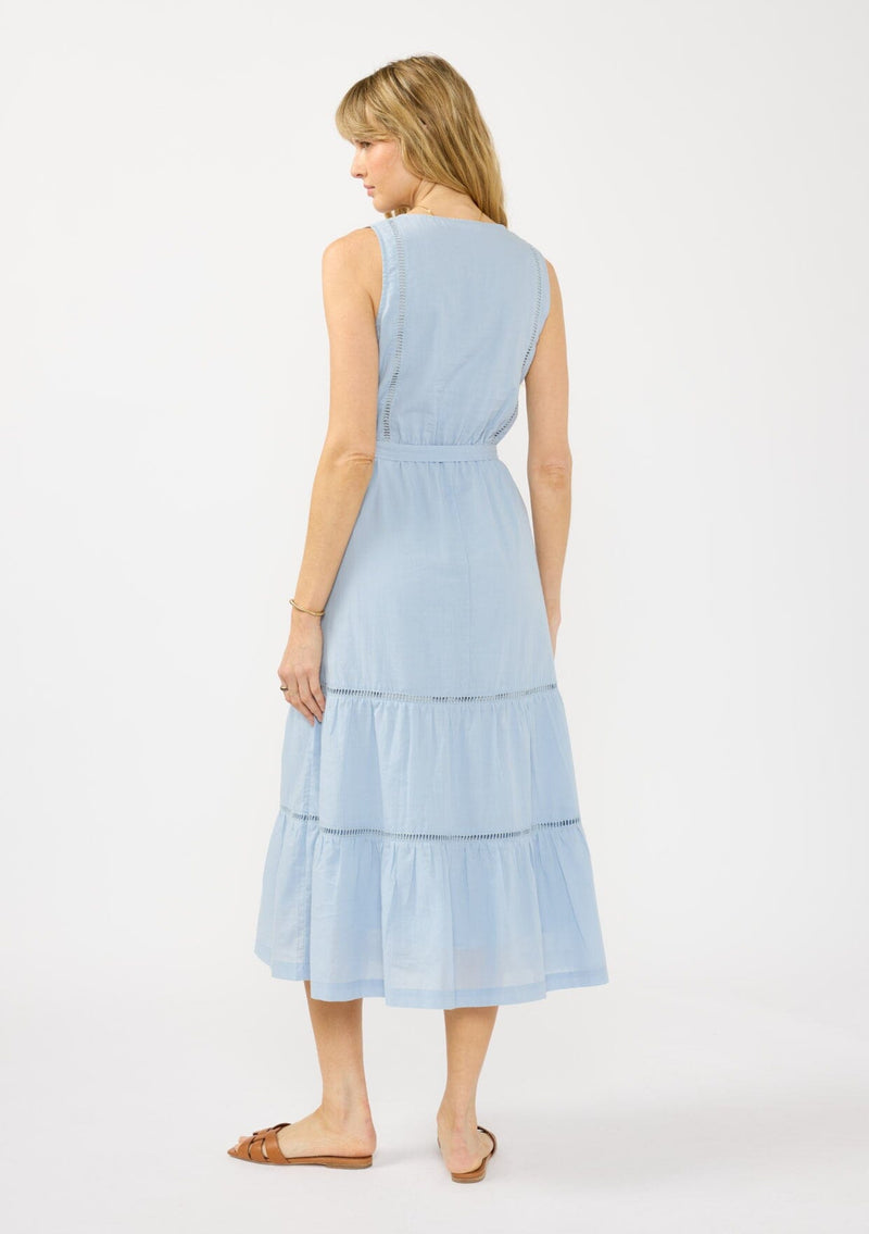 midi dress with embroidery Yvette Embroidered Midi Dress Light Blue / XS