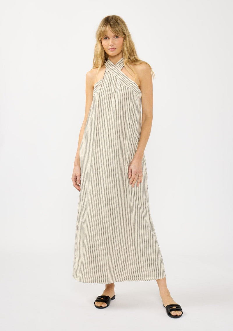 coast striped maxi dress Coastal Retreat Striped Maxi Dress Natural/Black / L