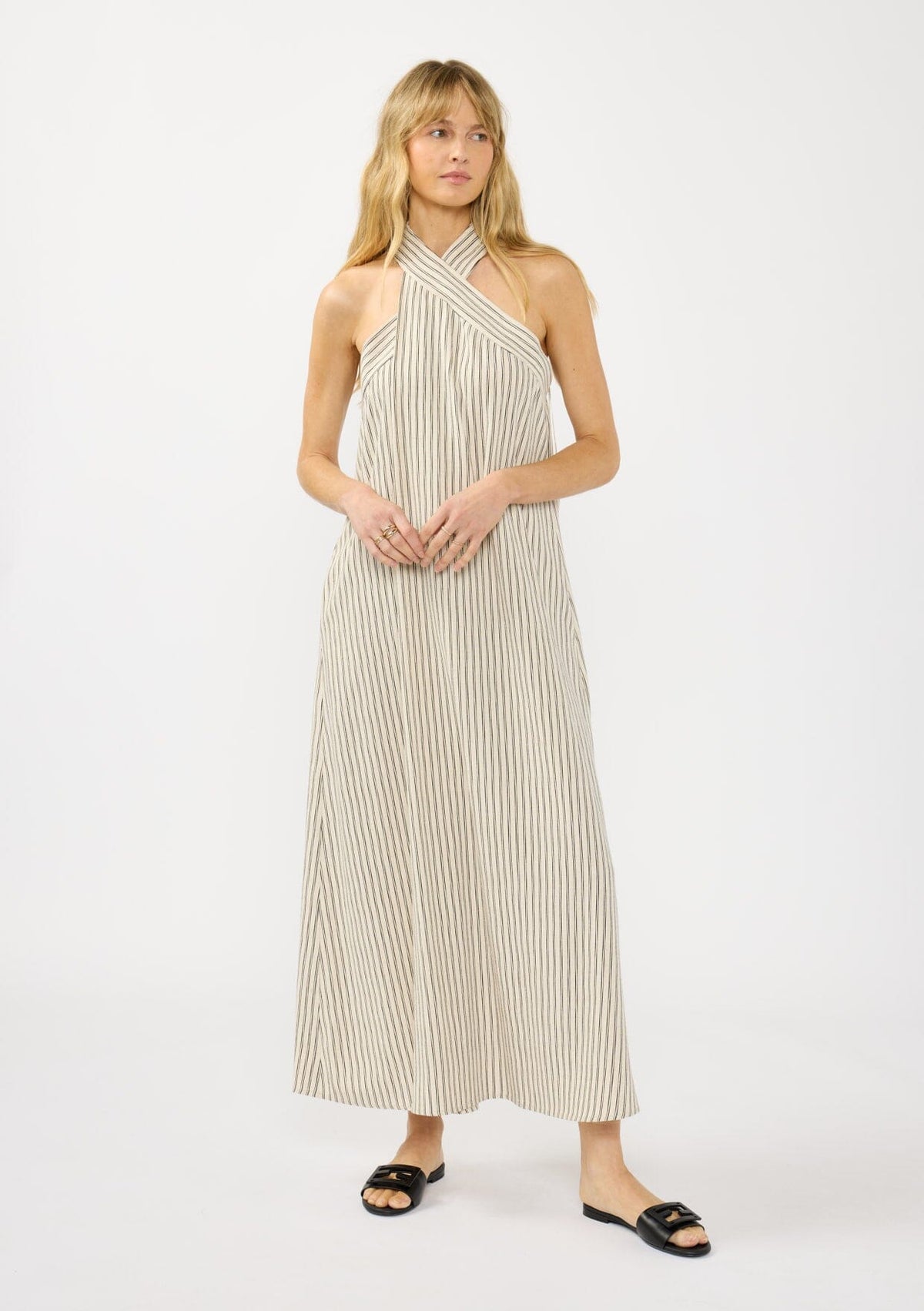 laguna beach halter maxi dress Halter Maxi Dress With Ruffle