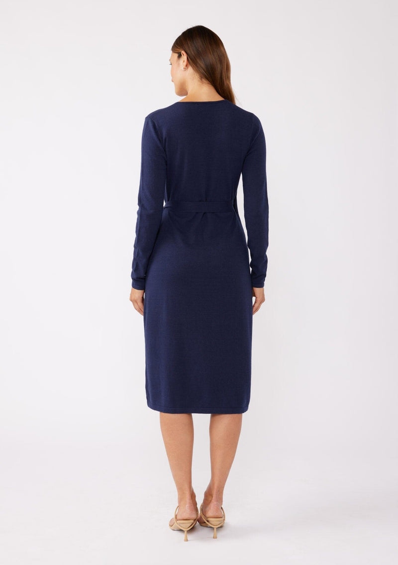 Lovestitch Long Sleeve Wrap Sweater Dress in Navy at Nordstrom Rack, Size Large Lovestitch Long Sleeve Wrap Sweater Dress in Navy at Nordstrom Rack, Size Large