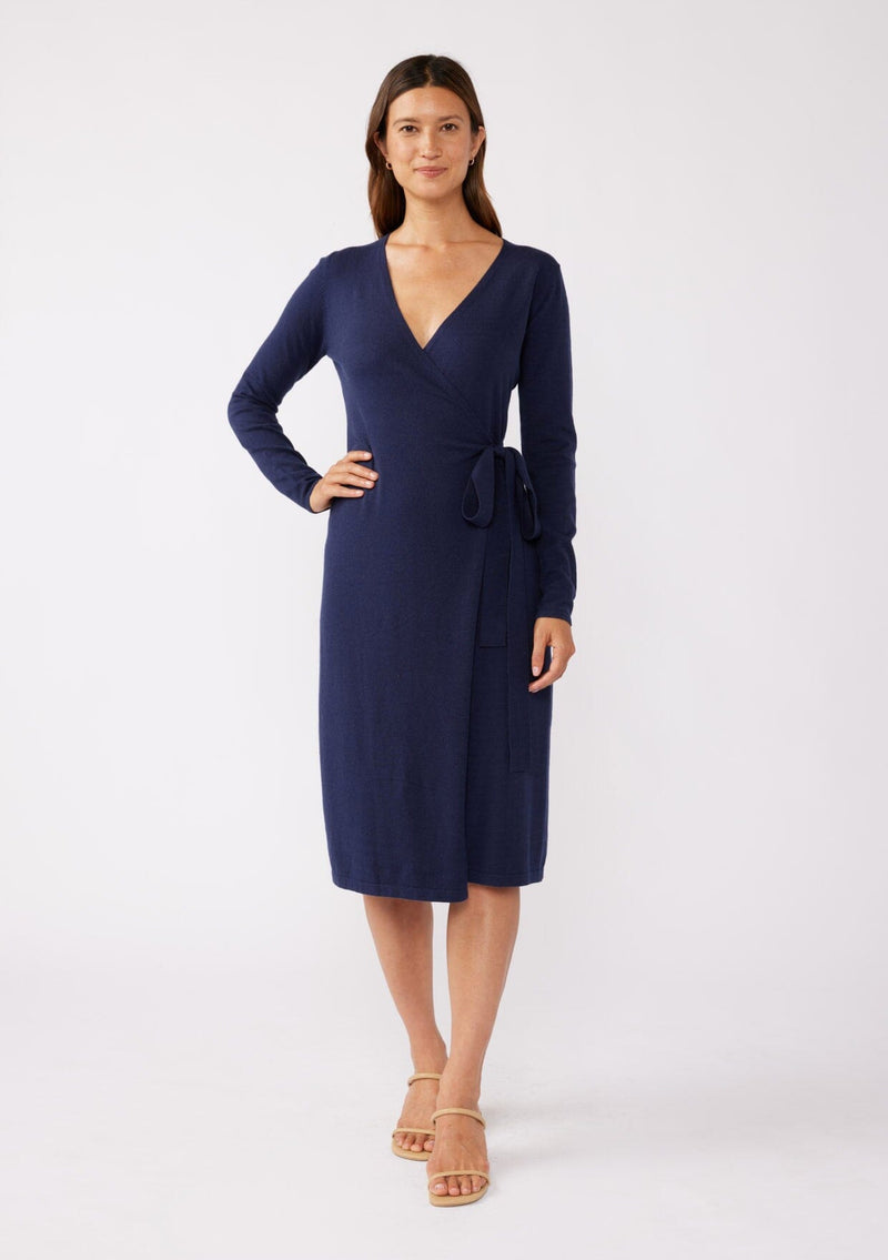 Lovestitch Long Sleeve Wrap Sweater Dress in Navy at Nordstrom Rack, Size Large Lovestitch Long Sleeve Wrap Sweater Dress in Navy at Nordstrom Rack, Size Large