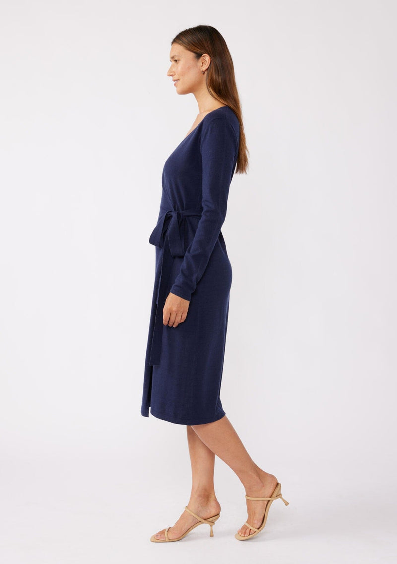 Lovestitch Long Sleeve Wrap Sweater Dress in Navy at Nordstrom Rack, Size Large Lovestitch Long Sleeve Wrap Sweater Dress in Navy at Nordstrom Rack, Size Large