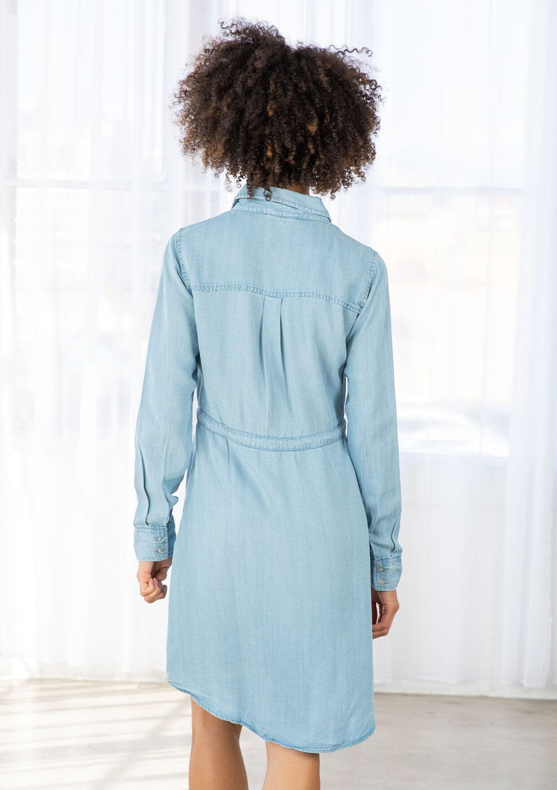 Tencel Mini Shirt Dress Medium Blue / S Tencel Mini Shirt Dress Medium Blue / S