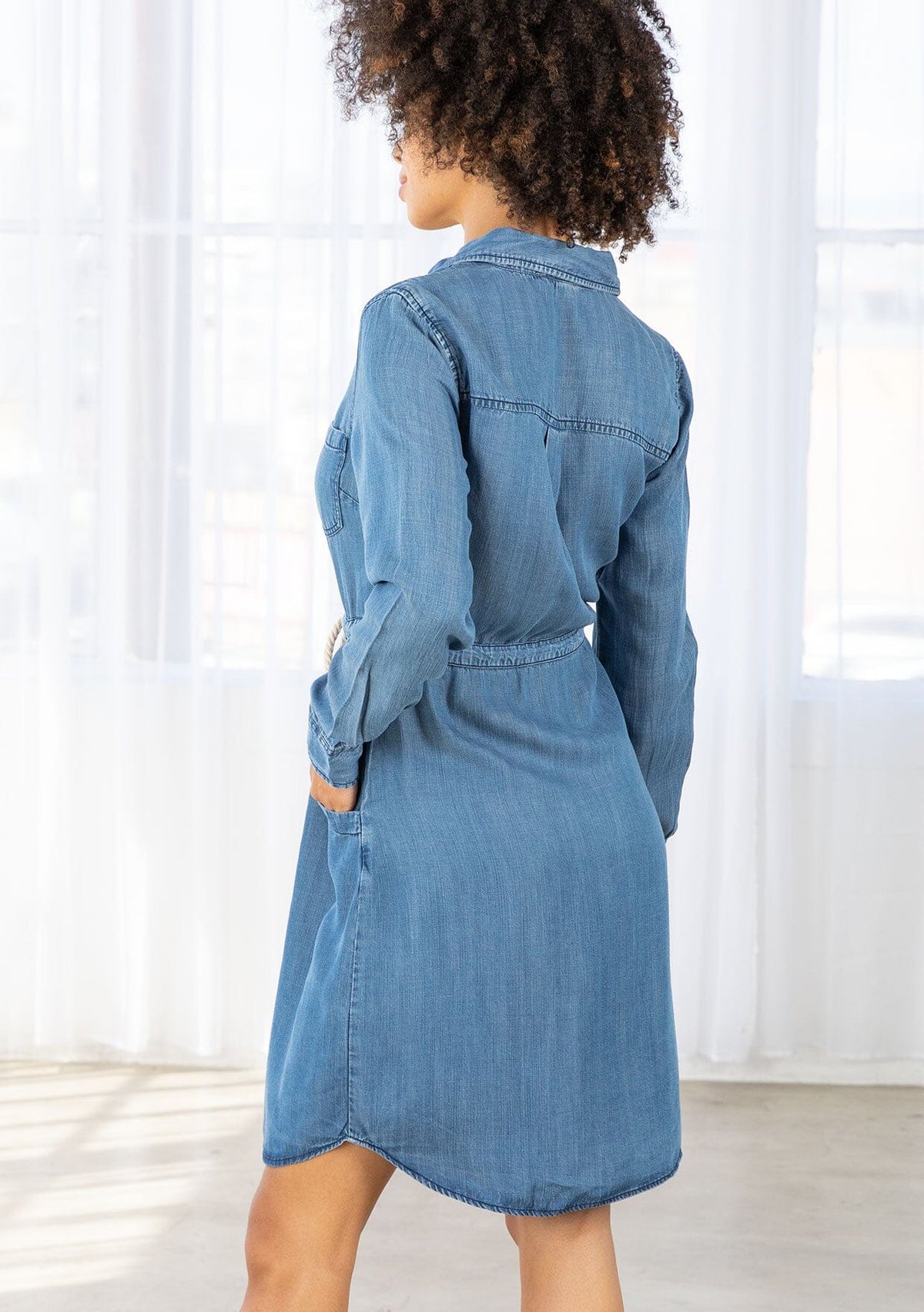 Classic Tencel Mini Shirt Dress | LOVESTITCH