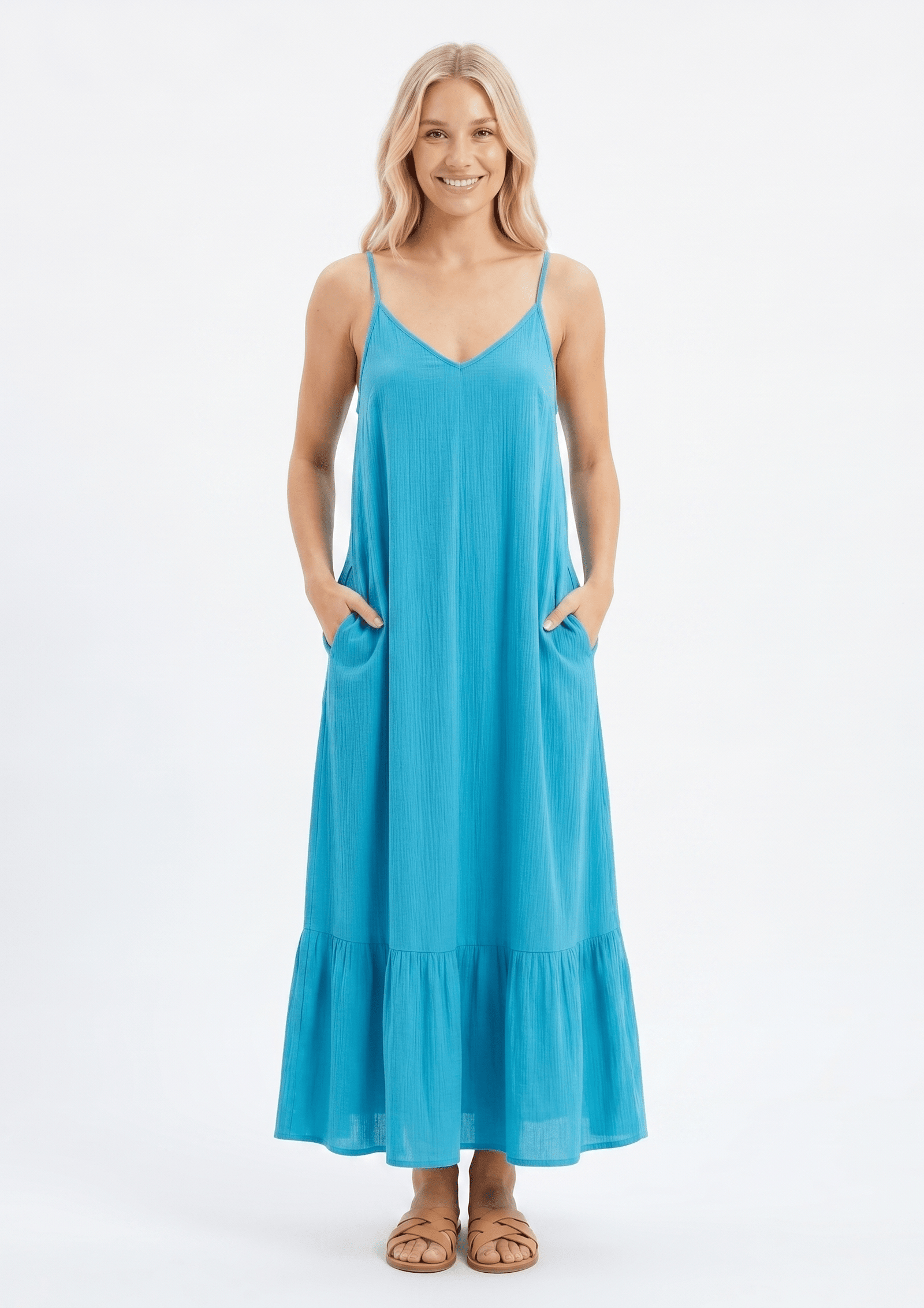 Ania Maxi Dress Turquoise / M/L
