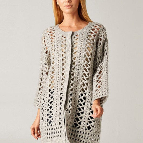 Iris Crochet Sweater Light Grey / M/L Iris Crochet Sweater Light Grey / M/L