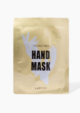 Coconut milk hand mask packaging with LAPCOS branding on a white background