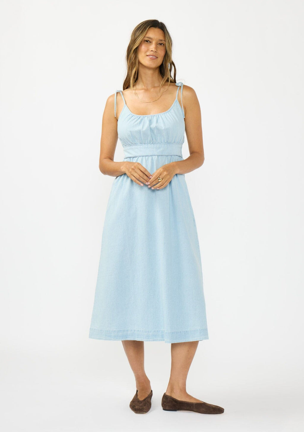 Sandra Midi Dress Light Denim Blue / M