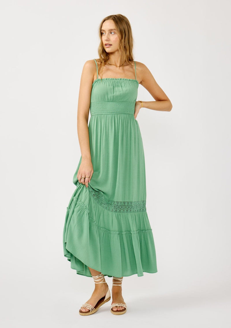 Women's Sleeveless Green Bohemian Maxi Dress | LOVESTITCH Women's Sleeveless Green Bohemian Maxi Dress | LOVESTITCH