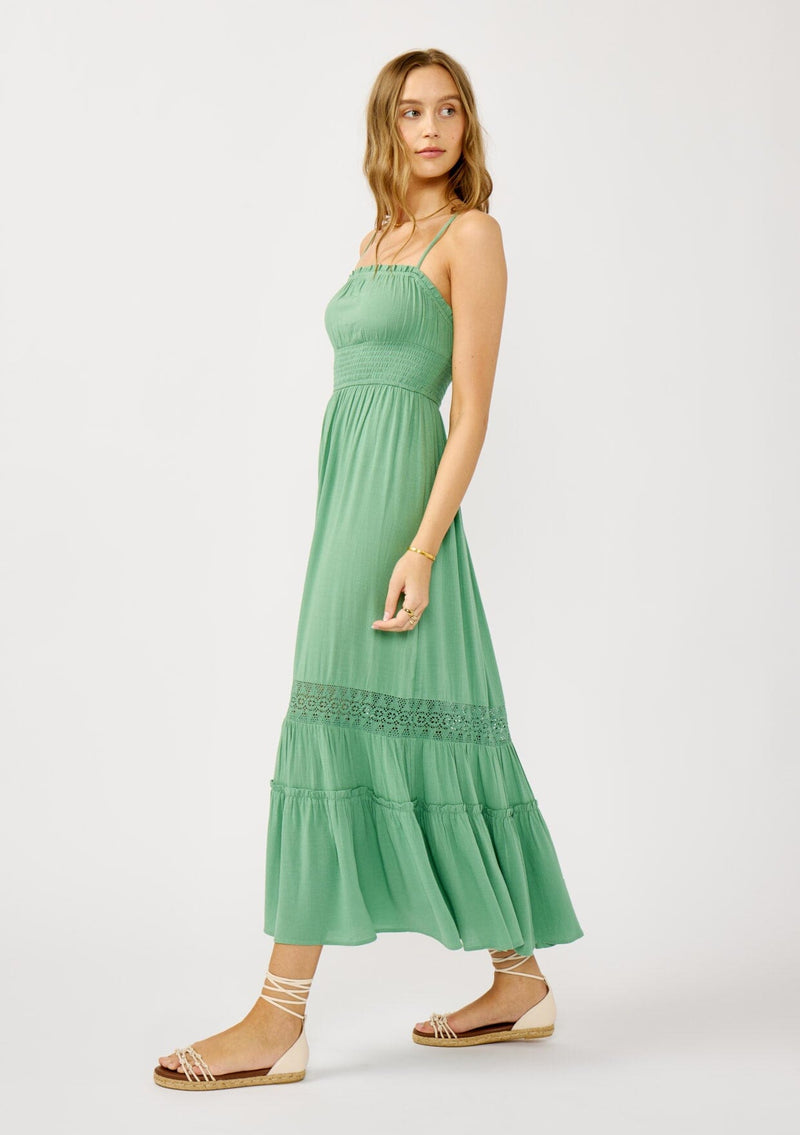 Women's Sleeveless Green Bohemian Maxi Dress | LOVESTITCH Women's Sleeveless Green Bohemian Maxi Dress | LOVESTITCH
