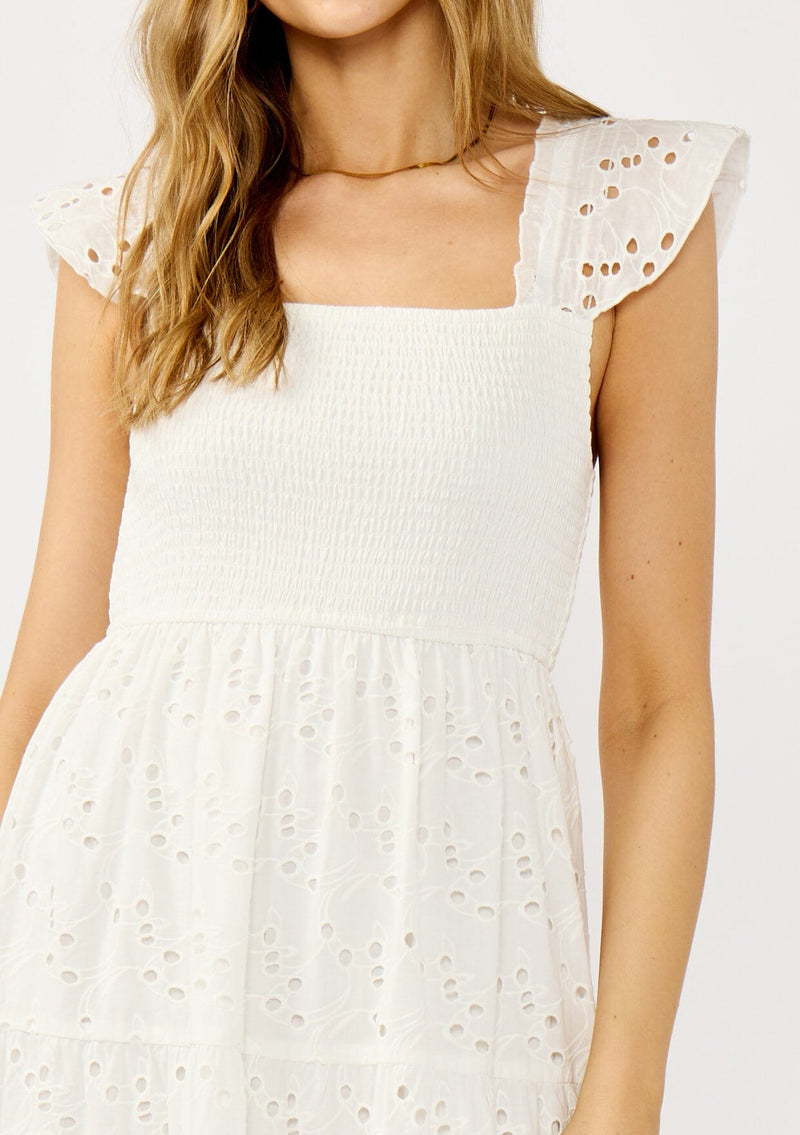 Women's White Cotton Embroidered Eyelet Maxi Dress | LOVESTITCH Women's White Cotton Embroidered Eyelet Maxi Dress | LOVESTITCH