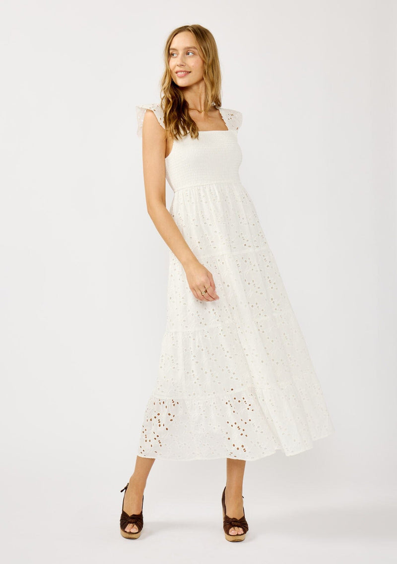 Women's White Cotton Embroidered Eyelet Maxi Dress | LOVESTITCH Women's White Cotton Embroidered Eyelet Maxi Dress | LOVESTITCH