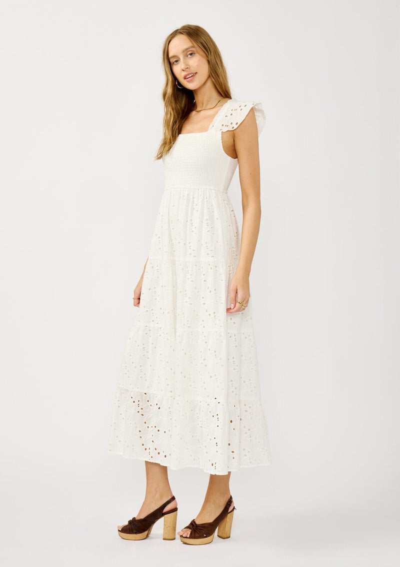 Women's White Cotton Embroidered Eyelet Maxi Dress | LOVESTITCH Women's White Cotton Embroidered Eyelet Maxi Dress | LOVESTITCH