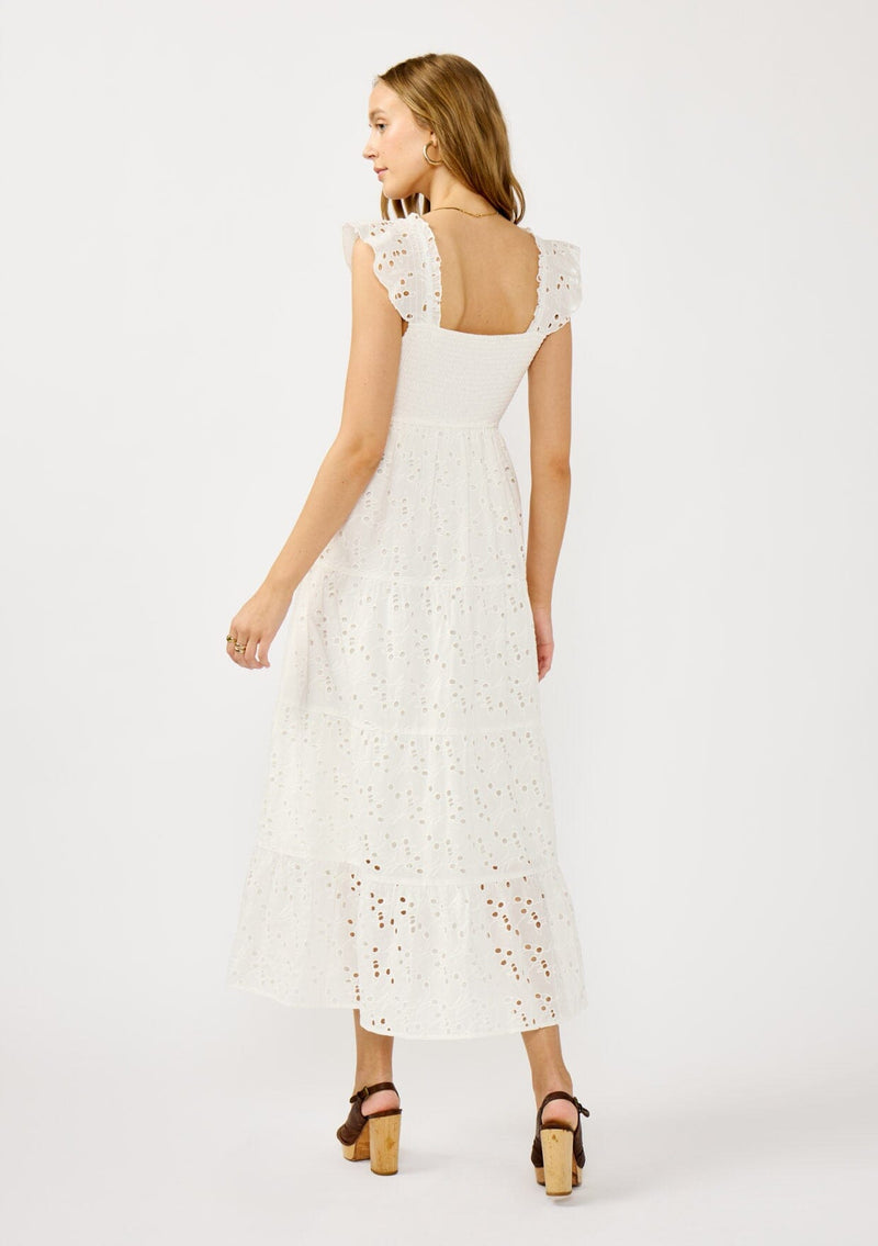Women's White Cotton Embroidered Eyelet Maxi Dress | LOVESTITCH Women's White Cotton Embroidered Eyelet Maxi Dress | LOVESTITCH