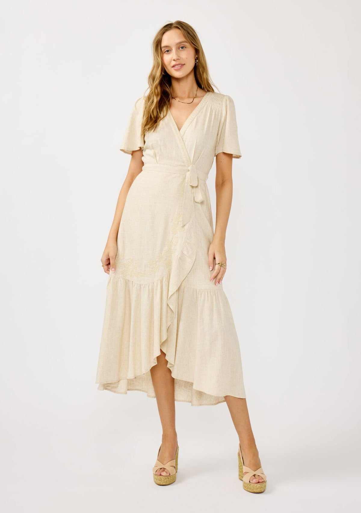 Linen Wrap Dress Roman Summer Dresses Asymmetrical Wrap Side Tie Dress   Nichii (Malaysia)